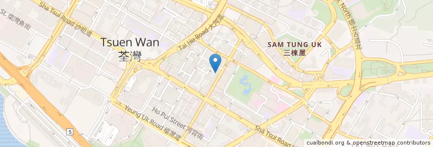 Mapa de ubicacion de 翠華餐廳 Tsui Wah Restaurant en الصين, غوانغدونغ, هونغ كونغ, الأقاليم الجديدة, 荃灣區 Tsuen Wan District.