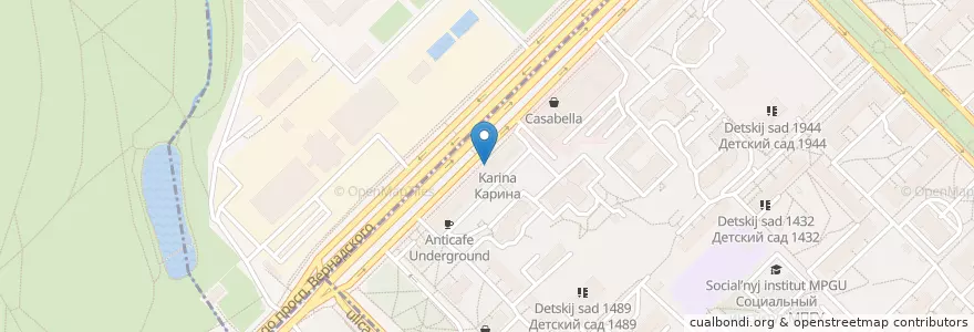 Mapa de ubicacion de ЮниКредит Банк en Россия, Центральный Федеральный Округ, Москва, Ломоносовский Район.