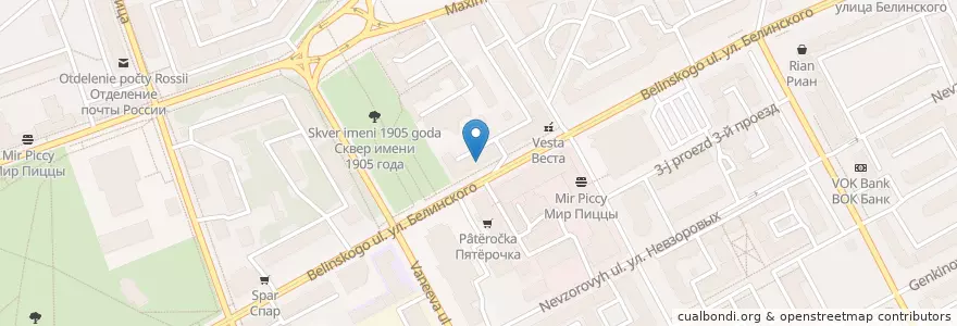Mapa de ubicacion de Банк Возрождение en Russia, Circondario Federale Del Volga, Нижегородская Область, Городской Округ Нижний Новгород.