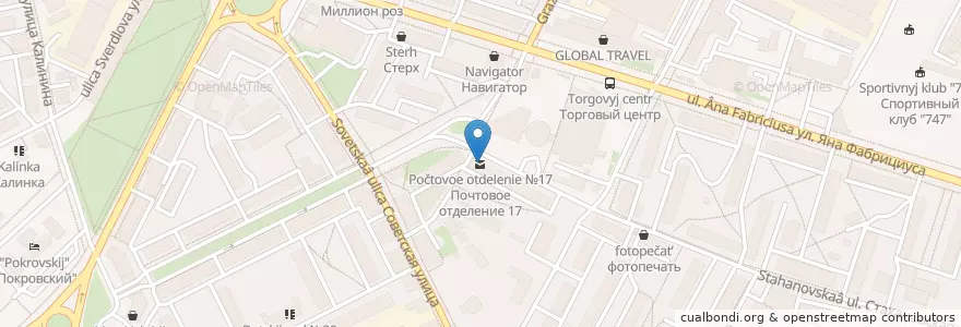 Mapa de ubicacion de Почтовое отделение №17 en Russland, Föderationskreis Nordwest, Oblast Pskow, Псковский Район, Городской Округ Псков.