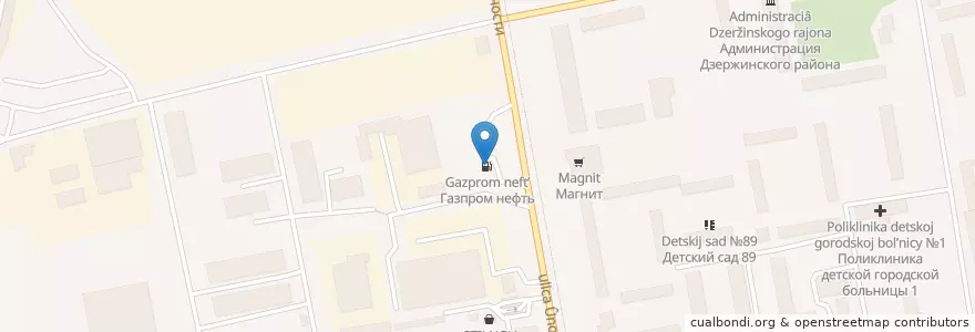 Mapa de ubicacion de Газпромнефть en Russie, District Fédéral De L'Oural, Oblast De Sverdlovsk, Горнозаводской Управленческий Округ, Городской Округ Нижний Тагил.