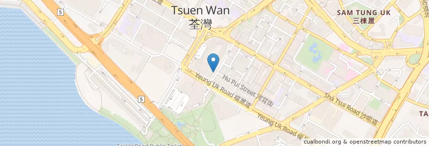 Mapa de ubicacion de urban en China, Guangdong, Hongkong, New Territories, 荃灣區 Tsuen Wan District.