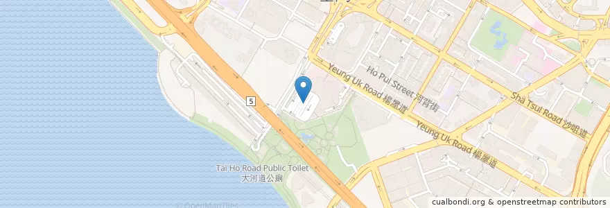 Mapa de ubicacion de 荃灣 (如心廣場)巴士總站 Tsuen Wan (Nina Tower) Bus Terminus en Китай, Гуандун, Гонконг, Новые Территории, 荃灣區 Tsuen Wan District.