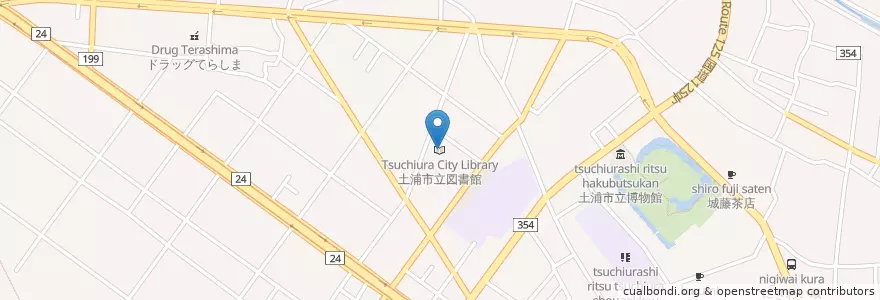 Mapa de ubicacion de 土浦市立図書館 en 일본, 이바라키현, 土浦市.