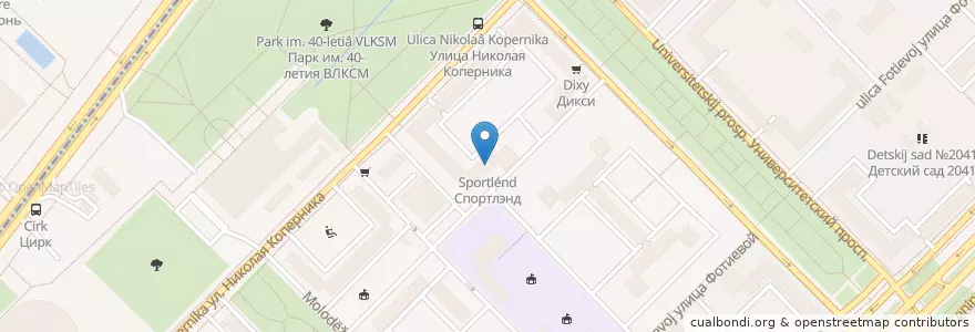 Mapa de ubicacion de Спортлэнд en Russia, Central Federal District, Moscow, Gagarinsky District.