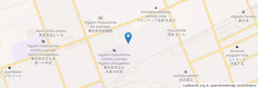 Mapa de ubicacion de 大溜集会所 en 日本, 宮城県, 東松島市.