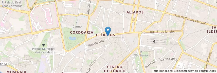 Mapa de ubicacion de Starbucks en البرتغال, المنطقة الشمالية (البرتغال), Área Metropolitana Do Porto, بورتو, بورتو, Cedofeita, Santo Ildefonso, Sé, Miragaia, São Nicolau E Vitória.