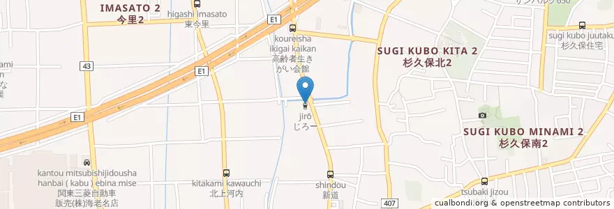 Mapa de ubicacion de じろー en Japan, Präfektur Kanagawa, 海老名市.