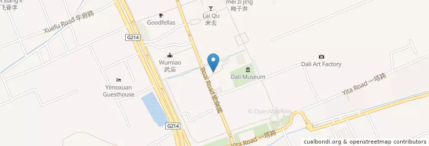 Mapa de ubicacion de Lovely Lotus - Vegetarian Buffet en 中国, 云南省, 大理白族自治州, 大理市.