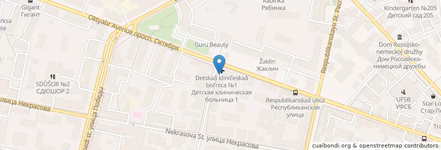 Mapa de ubicacion de Поликлиника №3 en Russland, Föderationskreis Zentralrussland, Oblast Jaroslawl, Ярославский Район, Городской Округ Ярославль.