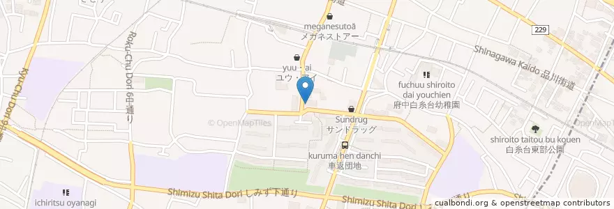 Mapa de ubicacion de 麺屋 春日 en Japonya, 東京都, 府中市.
