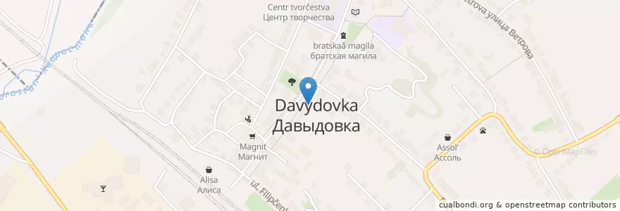 Mapa de ubicacion de Аптека en Rusland, Centraal Federaal District, Oblast Voronezj, Лискинский Район, Давыдовское Городское Поселение.