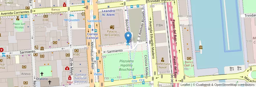 Mapa de ubicacion de 128 - Parque del bajo en Argentina, Ciudad Autónoma De Buenos Aires, Comuna 1, Buenos Aires.