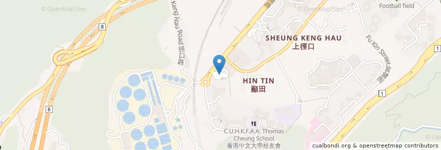 Mapa de ubicacion de 顯徑 Hin Keng en 중국, 광둥성, 홍콩, 신제, 沙田區 Sha Tin District.