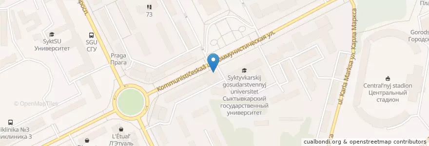 Mapa de ubicacion de Sberbank en Russia, Northwestern Federal District, Komi Republic, Syktyvkar Urban Okrug.