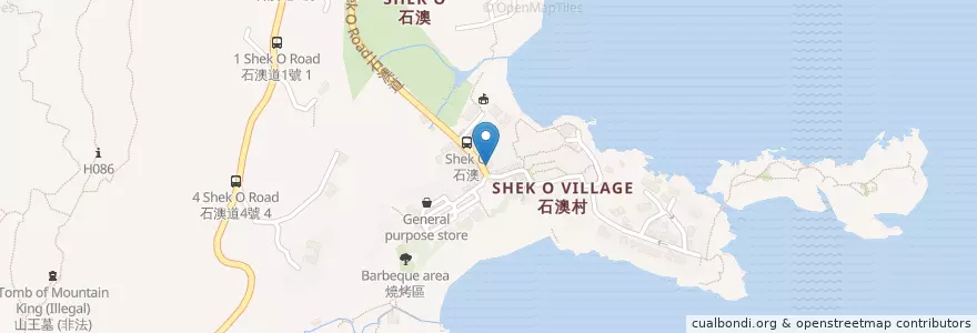 Mapa de ubicacion de Shek O Chinese and Thailand Seafood Restaurant en Cina, Guangdong, Hong Kong, Hong Kong, Nuovi Territori, 南區 Southern District.