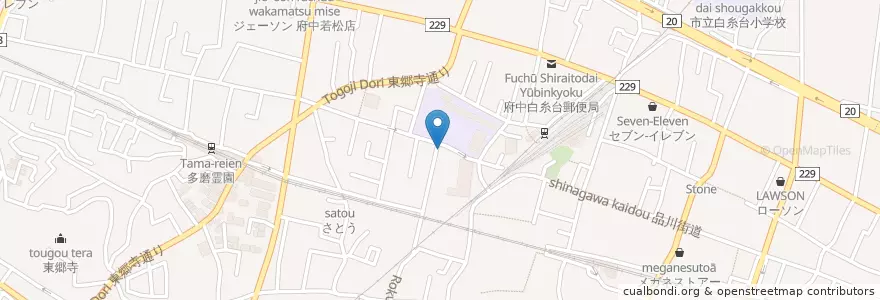 Mapa de ubicacion de 三四郎鮨 en Japón, Tokio, Fuchu.