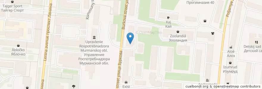 Mapa de ubicacion de Венский дворик en Russie, District Fédéral Du Nord-Ouest, Oblast De Mourmansk, Городской Округ Мурманск.