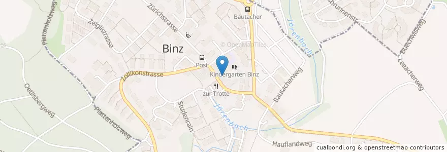 Mapa de ubicacion de Dorfbrunnen en Suisse, Zurich, Bezirk Uster, Maur.