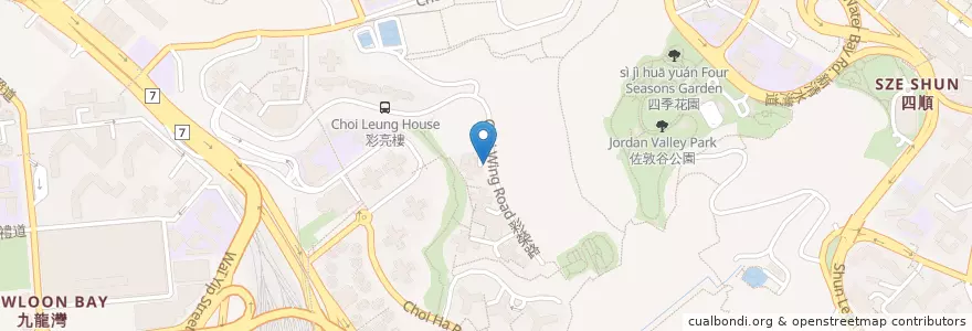 Mapa de ubicacion de 彩福 Choi Fook en Китай, Гуандун, Гонконг, Цзюлун, Новые Территории, 觀塘區 Kwun Tong District.