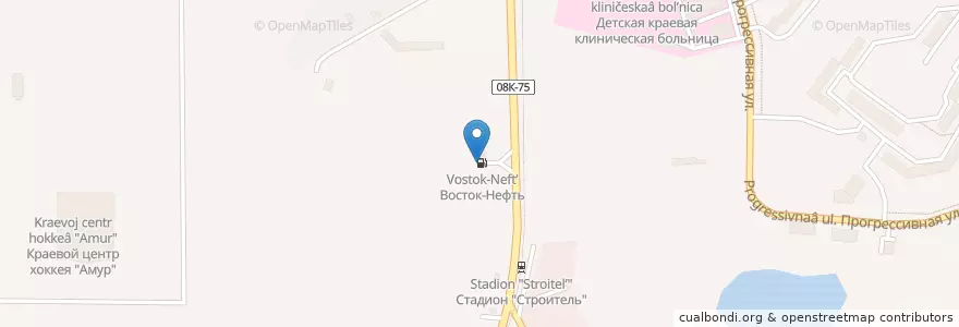 Mapa de ubicacion de ННК, АЗС №97 en Россия, Дальневосточный Федеральный Округ, Хабаровский Край, Городской Округ Хабаровск.