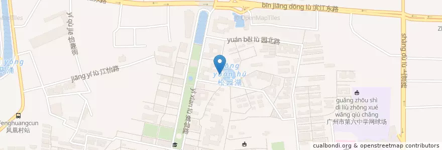 Mapa de ubicacion de 名典咖啡语茶 en China, Guangdong, 广州市, 海珠区, 新港街道.