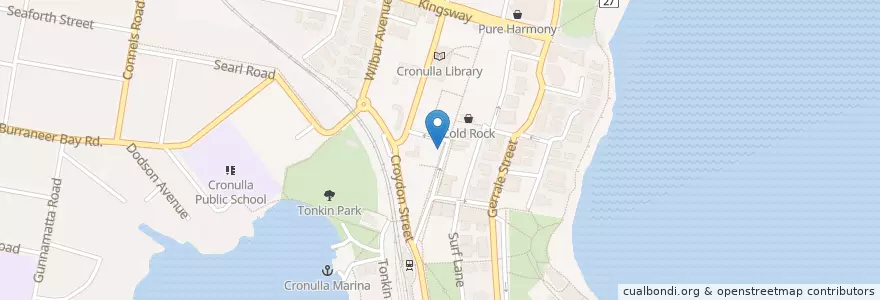 Mapa de ubicacion de Crust en استرالیا, New South Wales, Sutherland Shire Council, Sydney.