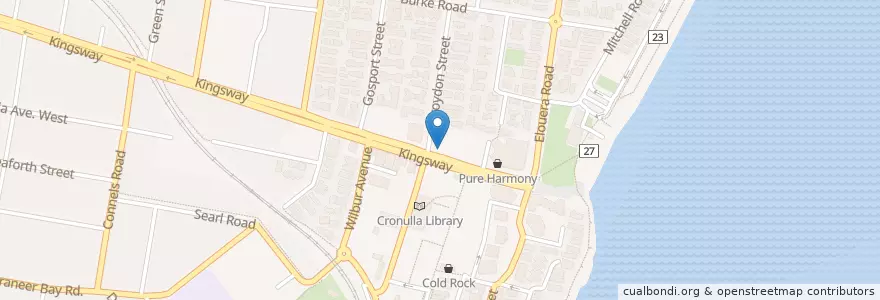 Mapa de ubicacion de Blue Pacific Grill en Australien, Neusüdwales, Sutherland Shire Council, Sydney.