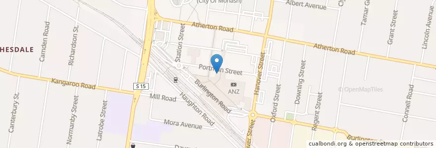Mapa de ubicacion de Australia Post en Austrália, Victoria, City Of Monash.
