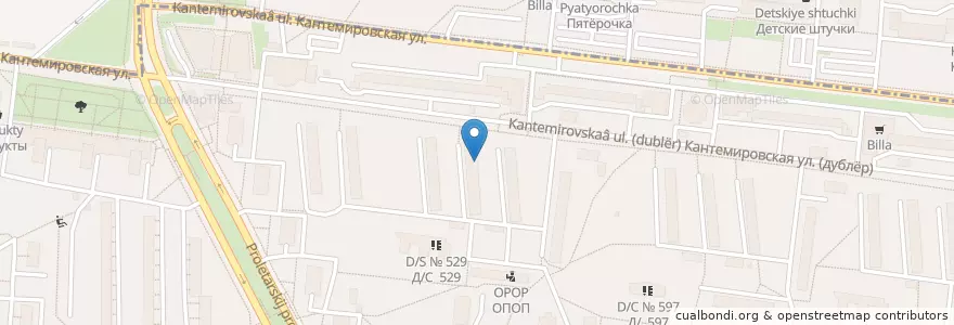 Mapa de ubicacion de Южный административный округ en Rusland, Centraal Federaal District, Moskou, Южный Административный Округ, Район Царицыно.