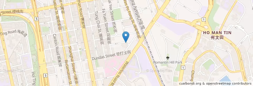 Mapa de ubicacion de King Of The King en China, Guangdong, Hong Kong, Kowloon, Wilayah Baru, 油尖旺區 Yau Tsim Mong District.