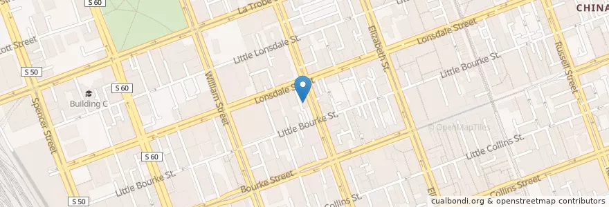 Mapa de ubicacion de The Cheesecake Shop en Avustralya, Victoria, City Of Melbourne.