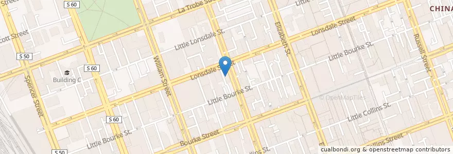 Mapa de ubicacion de Nourish Salads en Avustralya, Victoria, City Of Melbourne.
