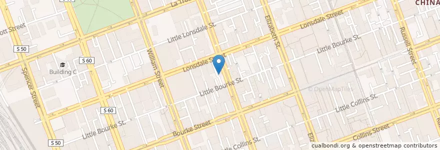 Mapa de ubicacion de Carresseria Food Store en 澳大利亚, 维多利亚州, City Of Melbourne.