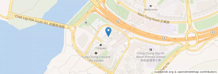 Mapa de ubicacion de 東涌站 Tung Chung Station en China, Hong Kong, Guangdong, Wilayah Baru, 離島區 Islands District.