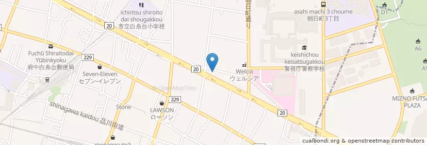 Mapa de ubicacion de どん亭 en Япония, Токио, Футю.