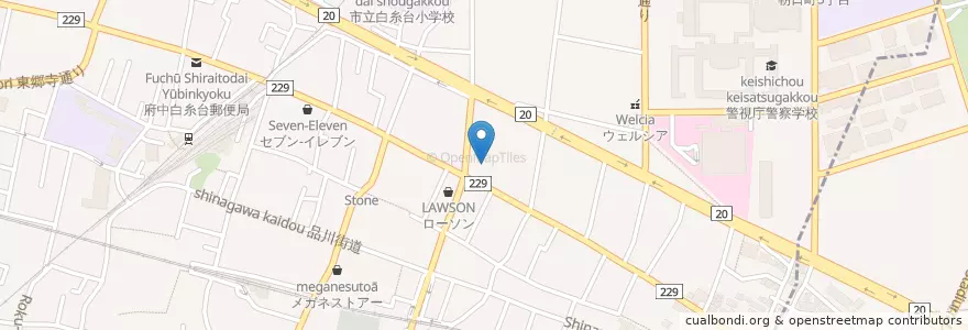 Mapa de ubicacion de 観音院 en Япония, Токио, Футю.