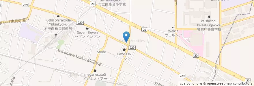 Mapa de ubicacion de ふの内科 en اليابان, 東京都, 府中市.
