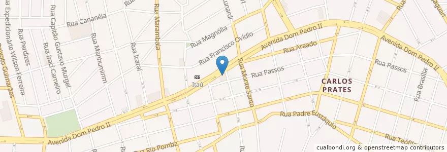 Mapa de ubicacion de Bradesco en ブラジル, 南東部地域, ミナス ジェライス, Região Geográfica Intermediária De Belo Horizonte, Região Metropolitana De Belo Horizonte, Microrregião Belo Horizonte, ベロオリゾンテ.
