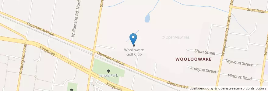 Mapa de ubicacion de Woolloware Golf Club en Australia, New South Wales, Sutherland Shire Council, Sydney.