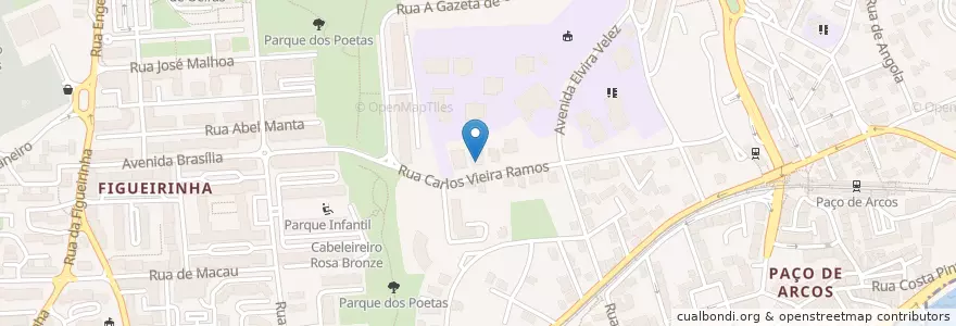 Mapa de ubicacion de Colégio da Torre do Bugio en Portugal, Área Metropolitana De Lisboa, Lisboa, Grande Lisboa, Oeiras, Oeiras E São Julião Da Barra, Paço De Arcos E Caxias.