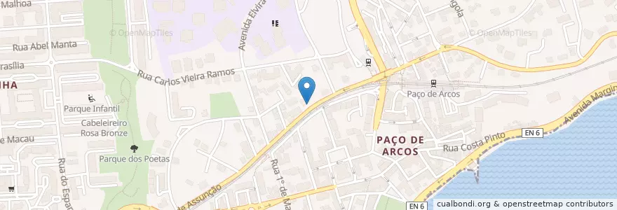 Mapa de ubicacion de Externato A minha Escola en 포르투갈, Área Metropolitana De Lisboa, Lisboa, Grande Lisboa, Oeiras, Oeiras E São Julião Da Barra, Paço De Arcos E Caxias.