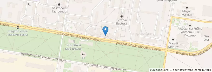 Mapa de ubicacion de Сбербанк en Rusia, Distrito Federal Central, Óblast De Moscú, Городской Округ Серпухов, Городской Округ Пущино.