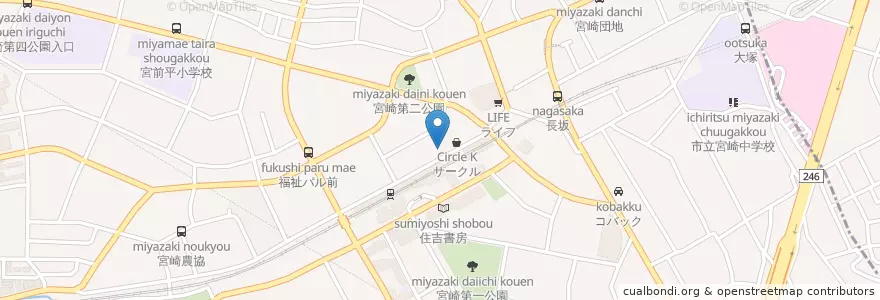 Mapa de ubicacion de Grazie Gardens en 日本, 神奈川縣, 川崎市, 宮前区.