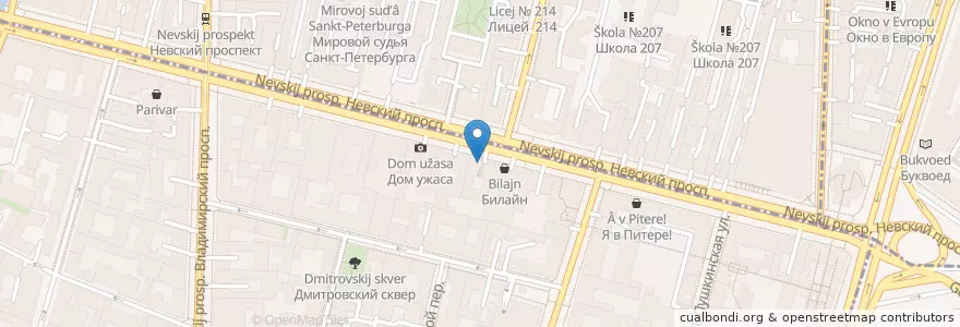 Mapa de ubicacion de Почта Банк en 俄罗斯/俄羅斯, Северо-Западный Федеральный Округ, 列宁格勒州, Санкт-Петербург, Центральный Район.