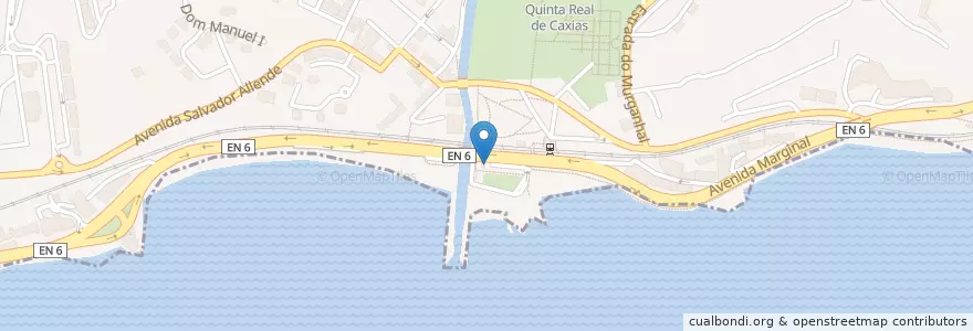 Mapa de ubicacion de Baía dos Golfinhos en Portugal, Metropolregion Lissabon, Lissabon, Großraum Lissabon, Oeiras, Oeiras E São Julião Da Barra, Paço De Arcos E Caxias.