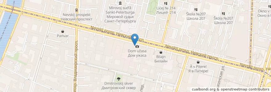 Mapa de ubicacion de Россельхозбанк en Rusia, Северо-Западный Федеральный Округ, Óblast De Leningrado, San Petersburgo, Центральный Район.