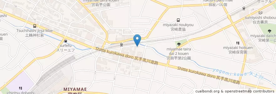 Mapa de ubicacion de おきく en 日本, 神奈川県, 川崎市, 宮前区.