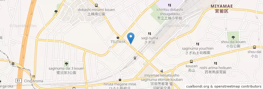 Mapa de ubicacion de 城南信用金庫 en Japón, Prefectura De Kanagawa, Kawasaki, 宮前区.