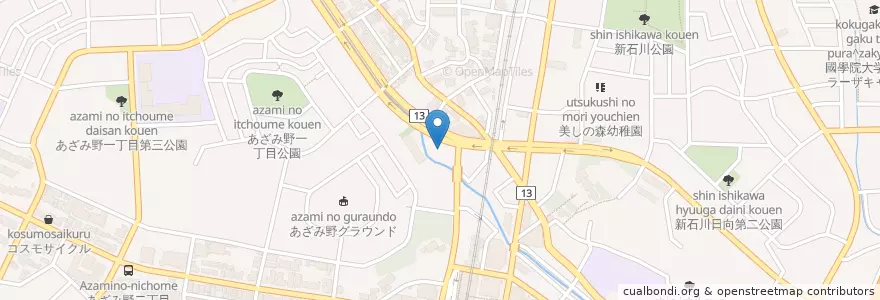 Mapa de ubicacion de 安楽亭 en ژاپن, 神奈川県, 横浜市, 青葉区.